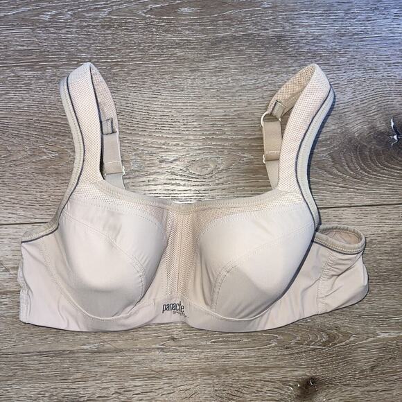 Panache Wired Sports Bra Women Sz 36B Full Bust Support #5021 Nude Adjustable - Picture 1 of 6